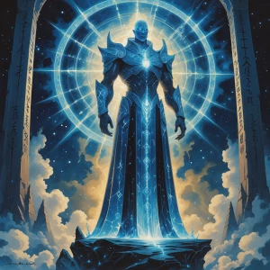 In a cosmic ethereal plane, a venerable astral silicon sentinel...