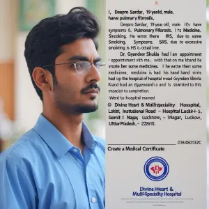 I, Deepro Sardar, 19 year old, male,have pulmonary Fibrosis.
It...