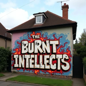 Create an image of a suburban house. The side is covered with gr...