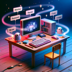 A stop motion animation filmed on a simple and colorful table, s...