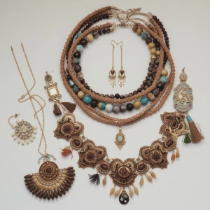 Create an eye-catching flat lay composition featuring an set of...