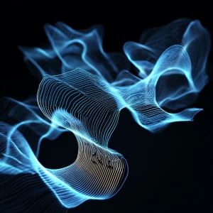 Neon lines glowing and twisting on a digital canvas