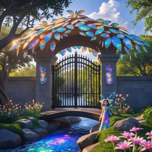 Opal-Leafed Gatehouse

The front gate is crowned with leaves tha...