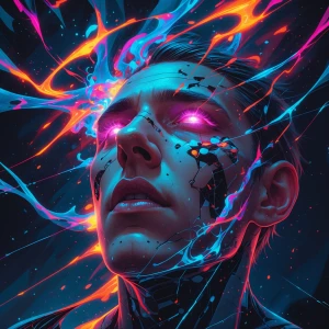 A perplexingly glitchy time traveler with shifting, fragmented l...