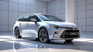 Ultra-realistic Toyota Corolla Grande 2026, full body visible, g...