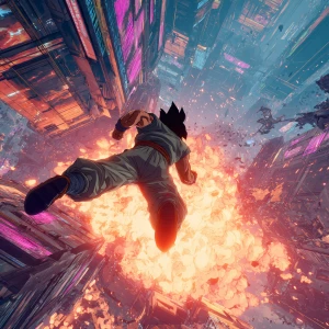 A furious fighter teleport-slamming into the heart of a futurist...