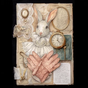 Print-ready junk journal page, A4 portrait full-bleed (≈2480×350...