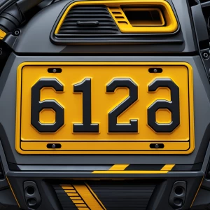 Change the plate baground to yellow and the numbers and letter t...