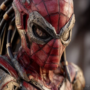 T-800 Spider-Man in the style of Yautja's (Hunter Predator),ultr...