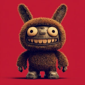 Stylized character  portrait of a mischievous designer toy creat...