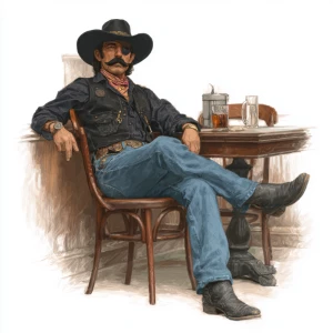 Middle aged man with a patch over his left eye and a thick brown...