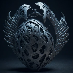 a mysterious device—an metal football shaped with sharp metal ea...