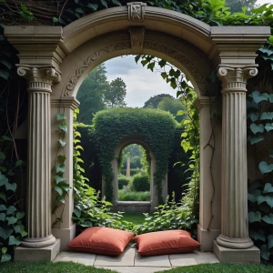 Secret Garden Overlook Arch
A carved stone arch above a private...