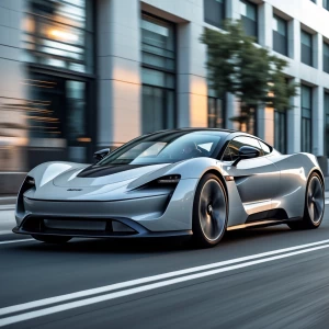 an electric sports car which is modern, beautiful and sleek radi...