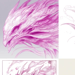 A dazzling magenta-hued celestial plasma phantom, ethereal tendr...