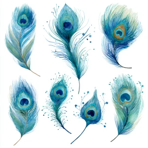 Transparent PNG clipart set (8 pieces), 300 DPI. Watercolor + so...