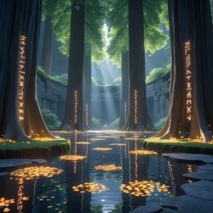 Temple of Whispering Leaves: A sacred space unfolds beneath a ca...