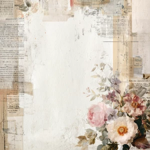 Print-ready shabby-chic collage background; A4 & US Letter full-...