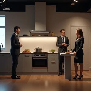 Design a hyper-realistic daytime talk show set in a kitchen for...