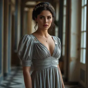 Imagine uma mulher de vestido colado