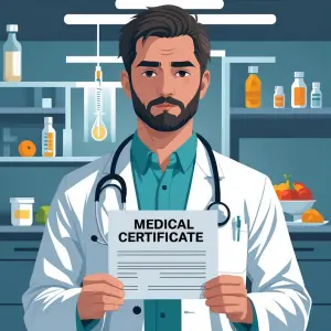 Create medical certificate for food posioning