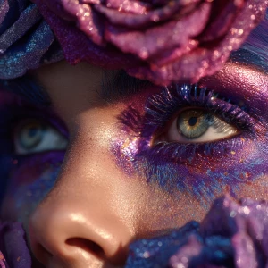 Macro close-up fashion shot of a beauty with the majestic wild r...