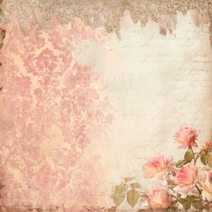 Shabby chic vintage scrapbook background paper, 12x12 inch print...