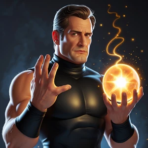 Claymation-style wrestler version of Sam Altman in a sleek black...