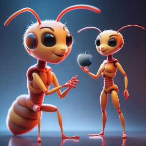 Ant play with apple inn3d make like chuchu tv