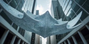 In the heart of a bustling cityscape, a chillingly beautiful nan...