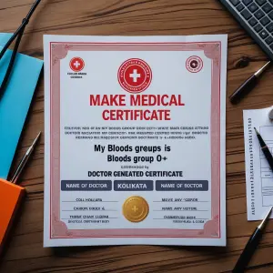 Brother make medical certificate which shows my bloods group is...