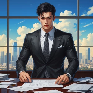 Create a hyper-realistic digital illustration of a a handsome Ja...