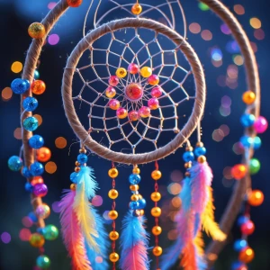 colourful sparkly glittery beads dream catcher image