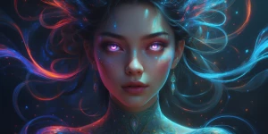 A mysteriously alluring virtual influencer, her digital form exu...