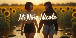 Cinematic vertical cover for a romantic rap-rock music video tit...