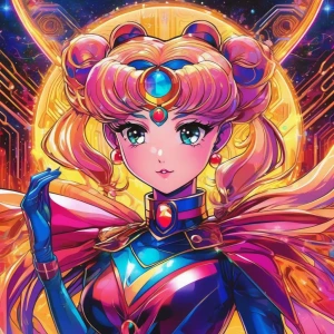 In a world of pulsating lights and ethereal energy, a neon-lit a...