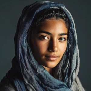 Beautiful young Muslim woman with a serene expression