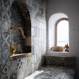 Create a realistic and detailed image of a small Mediterranean b...