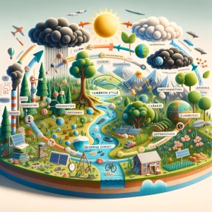 a drawed stop motion about the carbon cycle for a school assesmi...