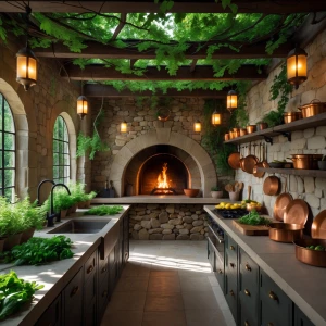 Kitchen — Stone Garden Hearth
An open-plan stone kitchen unfolds...