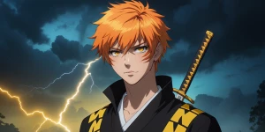 Zenitsu Agatsuma from Demon Slayer, Realistic Midjourney V2, Hal...