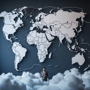 Create a corporate image that highlights a large amount of white...