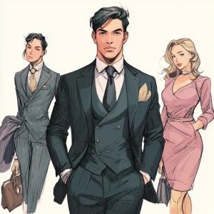 Handsome man dressed in suit getting the ladies