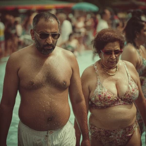 Hyperealism,a muscular beefy kashmiri son in law walking ,with h...