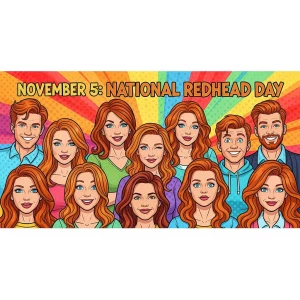 Create an image of a vibrant banner that says "November 5: Natio...