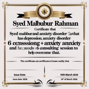 Create a medical certificate for Syed Mahbubur Rahman stating th...