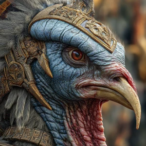 anthropomorphic turkey in the style of Yautja's (Hunter Predator...