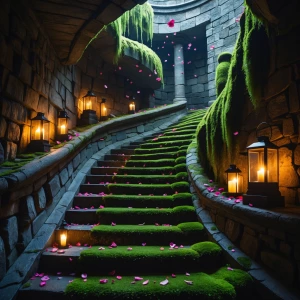 Velvet Moss Stairwell

A winding staircase with thick moss carpe...