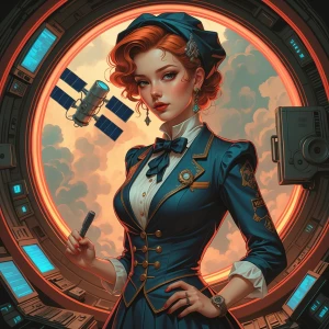 In a realm of retro-futurism, a charmingly nostalgic satellite h...