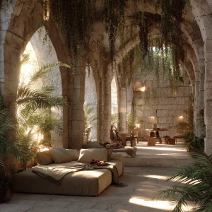 Bedroom 4 – Garden Tomb Room: A tranquil open-air sanctuary blen...